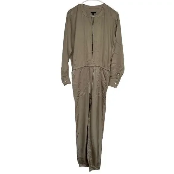 ATM Anthony Thomas Melillo Micro Twill Jogger Jumpsuit Willow Bark XS NWOT - Picture 5 of 10